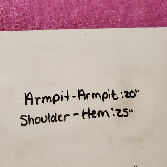 Tahari NWT 100% Linen Pink 1/2 Sleeve V-Neck Collared Tunic Top Women's Size S - Picture 8 of 8